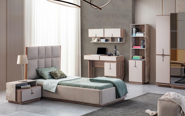 Moderne Bicherrégaler Designer Standregal Beige Bürosréier Bicherschaf