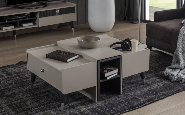 Wäisse Kaffisdësch Modernen Sofadësch Holz Couchdësch Wunnzëmmer Miwwelen