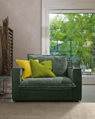 Fautteuil Këssen Miwwelen Relax Design Miwwelen Gréng Lounge Luxus Eenzelsetzeger Prianera