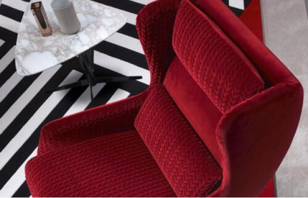 Sëtz Sesselleefstel Design Giel Stoff Wunnzëmmer Miwwelen Ousensëtz Prianera