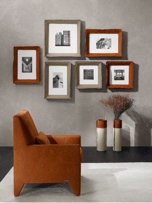 Sesselleffer Modernen Design Wunnzëmmer Gepolstert Einsëtzeger Textil Braun Stil Luxus