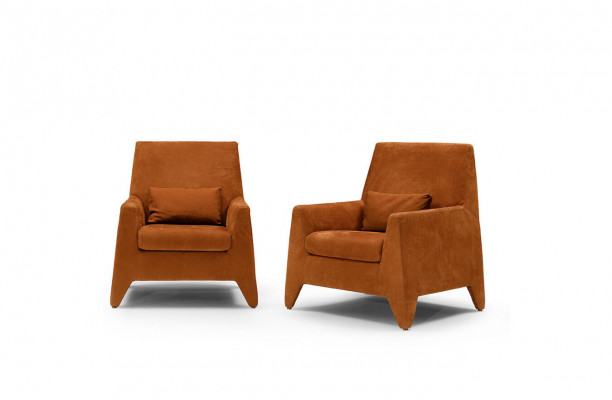 Sesselleffer Modernen Design Wunnzëmmer Gepolstert Einsëtzeger Textil Braun Stil Luxus