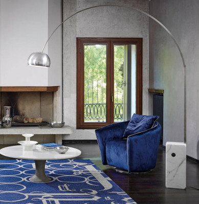 Fotell 1 Sëtz Blo Wunnzëmmer Luxus Design Italienesch Miwwelen Elegantes Neit