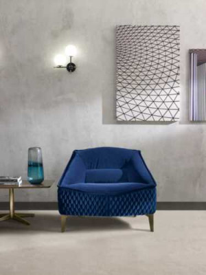 Still Sëtzmiwwel Modern Stoff Lounge Textil Luxus Sëtz Relax Miwwel Blo Prianera