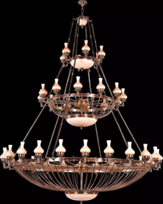 Grouss Luucht Lampe Kronluuchter Luxus Luuchten XXL Plafongslampe 250x300