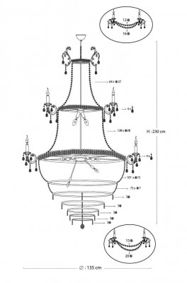 Luuchten Luucht Krounluucht Kristalllampe Luuchten Plafongsliicht Luucht 135x230