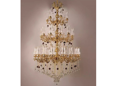 Luxus Plafongsliicht Gold Krouneliicht Plafongslampe Lüster Kristall 130x280cm