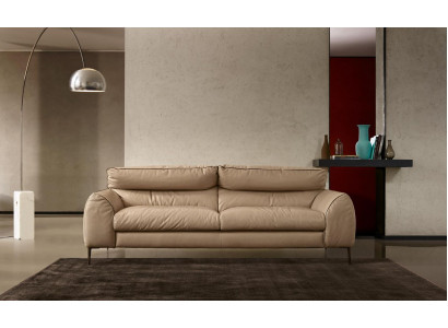 Wunnzëmmer Lieder-Sofa Beige Zweisëtzer Design Sofas Polster Sofas 2 Sëtz Prianera