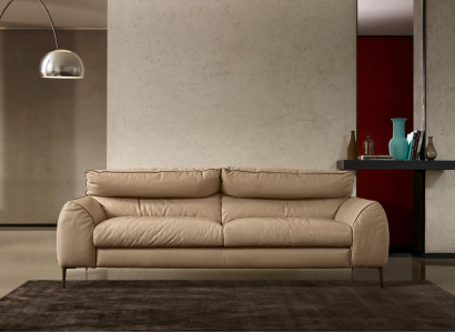 Wunnzëmmer Lieder-Sofa Beige Zweisëtzer Design Sofas Polster Sofas 2 Sëtz Prianera