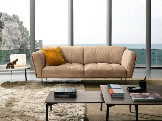 Luxus Sofa 3 Sëtzer Couchen Sofaen Gepolstert Canapé Stoff Modern Beige Dräisëtzer