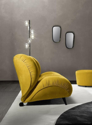 Fotell Einsëtzeger Luxus Polster Miwwelen Wunnzëmmer Einsëtzeger Fotell Textil Lounge