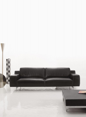 Dräisëtz Luxus Sofa 3 Sëtzer Sofas Sëtz Design Couche Miwwelen Stil Lieder Schwaarz