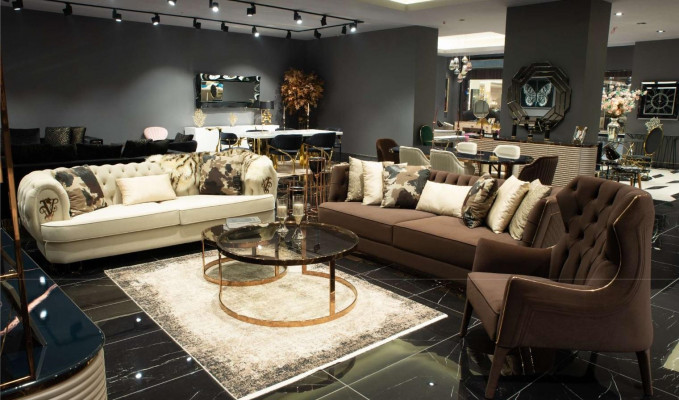 Sofagarnitur Dräisëtzer Sëtz Stoffsofa Polstersofa Braun Set Couches