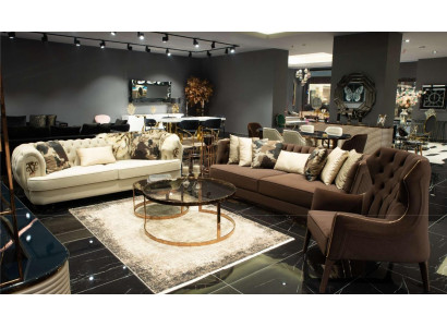 Sofagarnitur Dräisëtzer Sëtz Stoffsofa Polstersofa Braun Set Couches