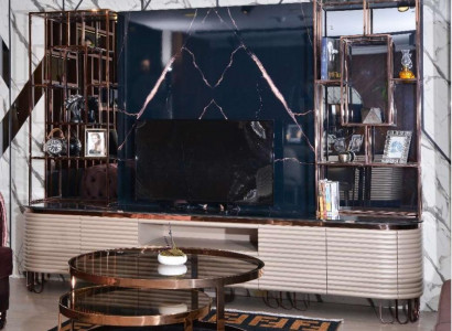 Wonwand RTV Lowboard TV Ständer Beige Modern Sideboard Schafholz Holzt Schafholz.