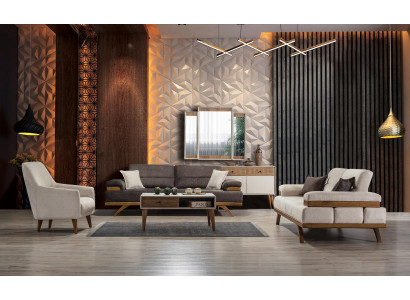 Garnitur Sofagarnitur 3+3+1 Sëtzer Couchtisch Grupp Sofa Sofa 4tlg.Nei