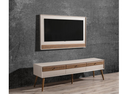 Garnitur Wunnwand TV-Stänner RTV Lowboard Sideboard TV-Kader Holz