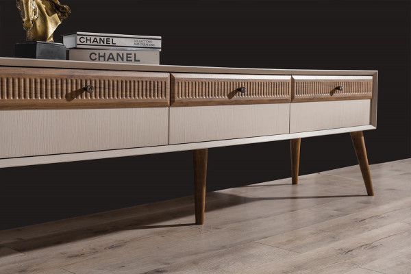 Garnitur Wunnwand TV-Stänner RTV Lowboard Sideboard TV-Kader Holz