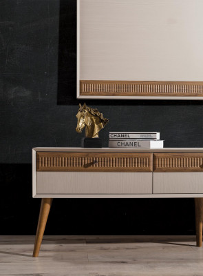 Garnitur Wunnwand TV-Stänner RTV Lowboard Sideboard TV-Kader Holz