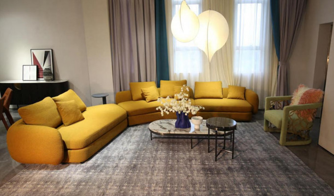 Wunnzëmmer Luxusmiwwel Eckcouch L-Form Canapé Design Polsterung Textil