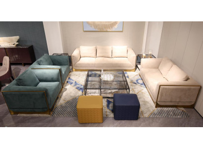 Wohnzëmmer Sofa Garnitur 3+3 Sëtzer Modern Set Design Sofa Couch Miwwelen