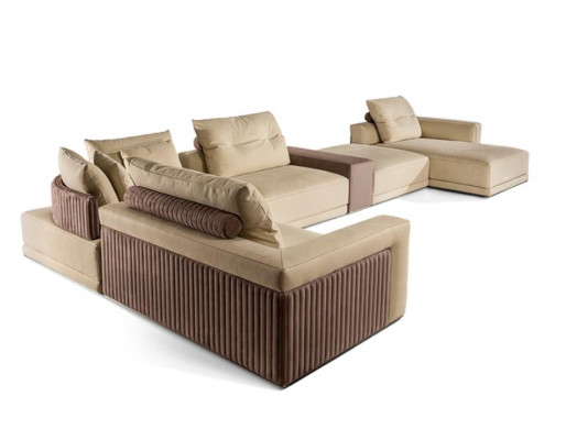Wunnzëmmer Eckcanapé U-Form Couch Sitz Polster Garnitur Modern Sofa Nei