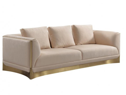 Canapé 3 Sëtzer Canapéë Wunnzëmmer Luxus Stil Modern beige Canapé Miwwelen