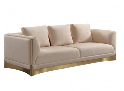 Canapé 3 Sëtzer Canapéë Wunnzëmmer Luxus Stil Modern beige Canapé Miwwelen
