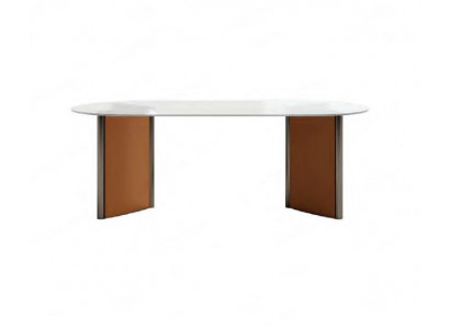 Luxus Modern Iessdësch Iesszëmmer Stil Modern Miwwelen Oval Dëscher Holz
