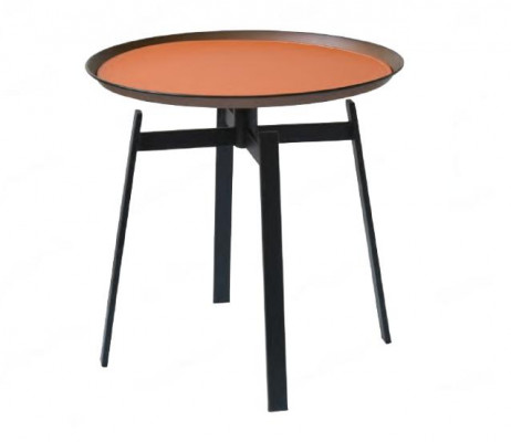 Wunnzëmmer Ronn Couchtisch orange Stil Modern Edelstahl Dëscher Dësch