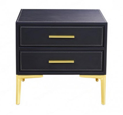 Nuechtstisch Luxus schwaarz Schlofzëmmer Neien Design Miwwel Stil Modern.