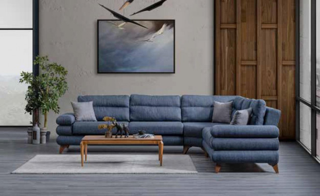 Designer Modern Sofa Ecksofa Textil Wunnzëmmermiwwel Sofa L-Form Nei
