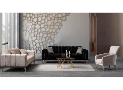 Déif Polsterung Luxus-Set 3+2+1 Sëtz Komfortabel modern Stil fir Wunnzëmmer.
