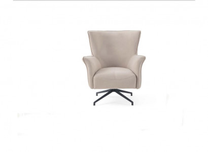 Beige Wunnzëmmer Eenzelstull Designer Relax Gepolsterten Sessell Metallbeen