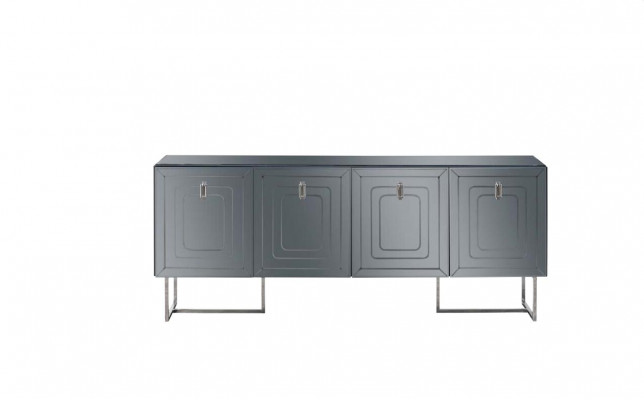 Gréng Wunnzëmmer Sideboard Luxus Holz Miwwelen 4-dieren Designer Kommode