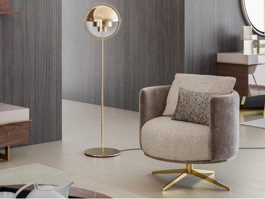 Innovative Designer-Fauteuil fir modern Wunnzëimmermiwwel aus héichwäertegem Kënschtläder.