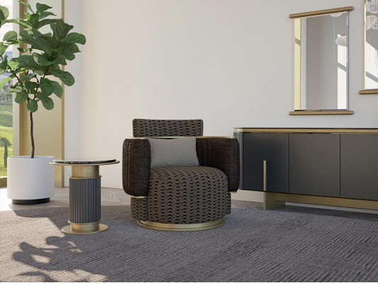 Luxus Polster Sëtz Design Braun Fautteuil Polstermöbel Wunnzëmmer Ariichtung