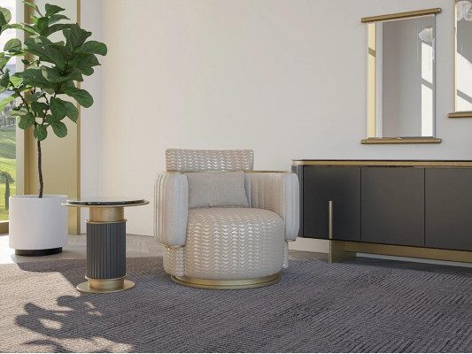 Beige Fauteuil Wunnzëmmer Luxus Polstermöbel Design Modern Ariichtung Nei