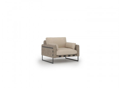 Wunnzëmmer Fotell Beige Ariichtung Luxus Sëtz Textil Design Polstersessel Nei