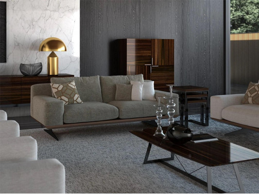 Modern Polstersofa Zwësécher Sofa Couch Wunnzëmmertmiwwelen Designer Ariichtung