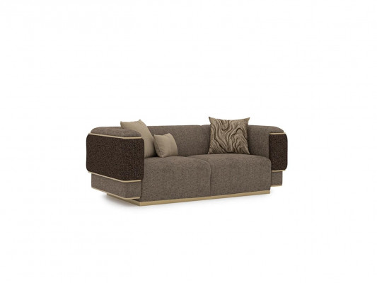 Wunnzëmmer Sofa Zwësëtzeger Luxus Ariichtung Polster Textil Design Polstermöbel