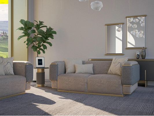 Modern Design Gro Zweesëtzer Sofa Couch Wunnzëmmer Ariichtung Nei