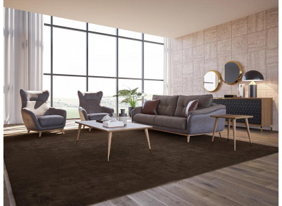 Sofa-Set 3-Stéck Canapé Dräisëtzer Living Sall Polsterméiwer Textil Ariichtung