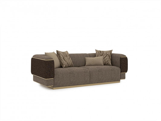 Polster Textil Sofa Set 2 Stéck Wohnzimmer Dreisëtzer Sofa Couch Modern Fotell