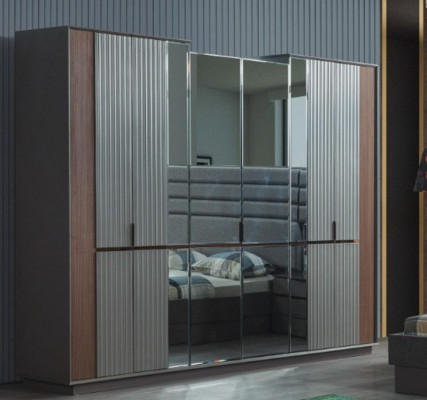 Moderne Glasschaf Luxus Kleederschief Schlofzëmmer Holzmöbel Nei