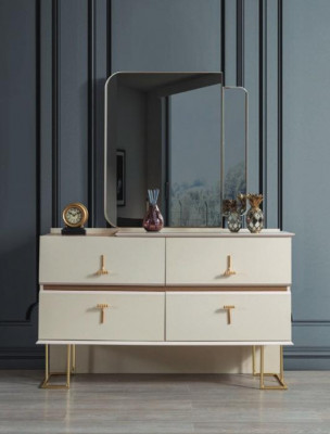Schlofkummer Set Kommode Elegante Spigel Modern Luxus Miwwelen Nei 2-Deeler