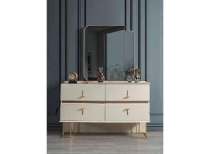 Schlofkummer Set Kommode Elegante Spigel Modern Luxus Miwwelen Nei 2-Deeler