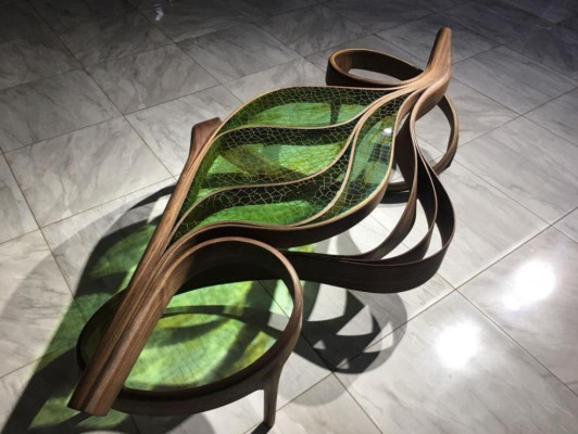 Modernen Couchtisch Epoxyharz Kaffisdësch Dëscher Holz Niewendësch.