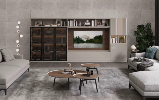 Grouss Wunnwand Glasdieren Wunnzëmmermiwwel Modern Wunnwänn Miwwelen Schaf