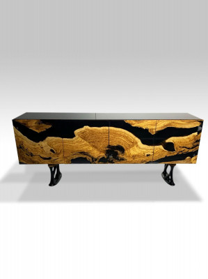 Sideboard Kommode Epoxidharz Braun Wunnzëmmer Holz Kommoden Anrichte
